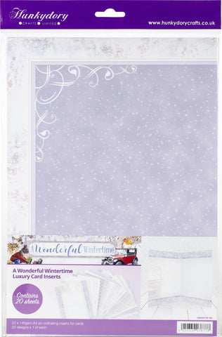 Hunkydory Wonderful Wintertime Luxury A4 Card Inserts 20/Pkg