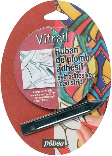 Vitrail Self Adhesive Lead Strip 11ydX0.125"