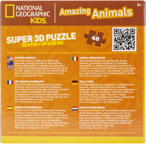 3D Jigsaw Puzzle National Geographic 48 Pieces 12&quot;X9&quot;