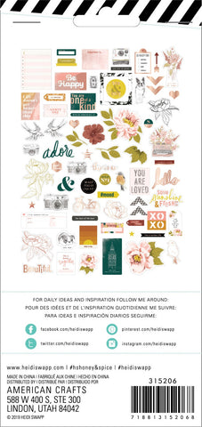 Heidi Swapp Honey & Spice Ephemera Die-Cuts 72/Pkg