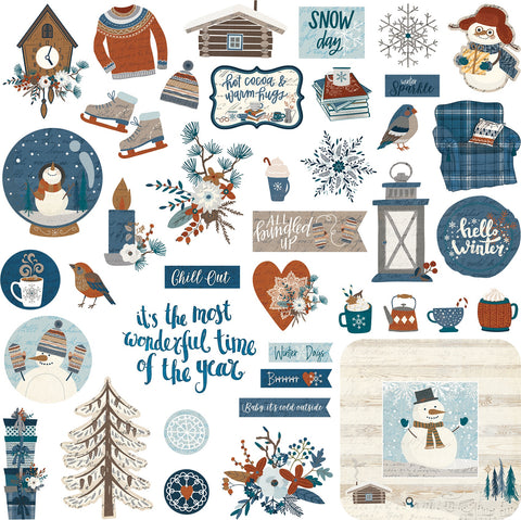 For The Love Of Winter Stickers 12"X12"