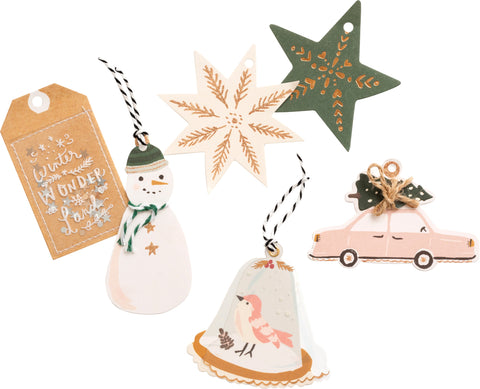 Snowflake Layered Tags 12/Pkg