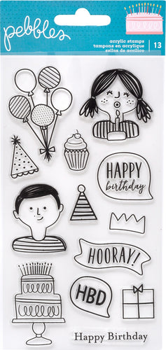 Pebbles Happy Cake Day Clear Stamps