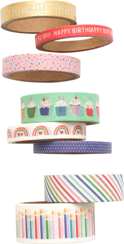 Happy Cake Day Washi Tape 8/Pkg