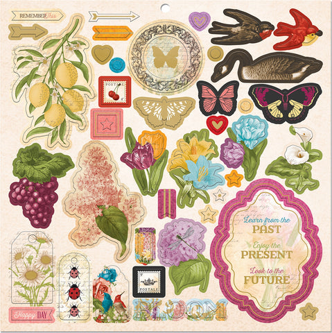 Time & Place Chipboard Stickers 12"X12"