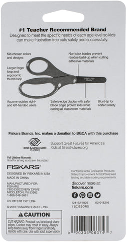 Fiskars Kids' Decorated Non-Stick Blunt Tip Scissors 5"