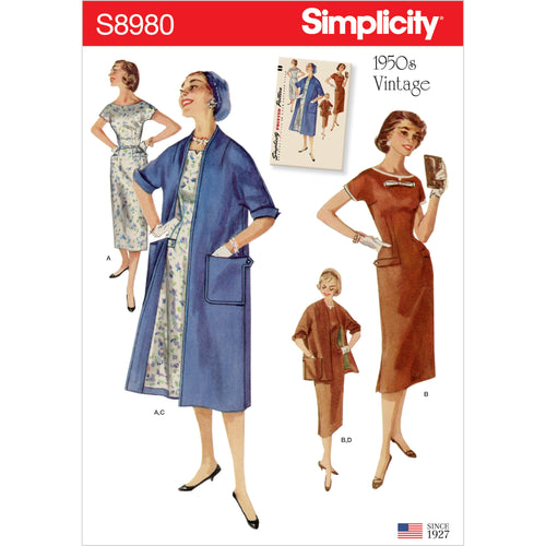 Simplicity Misses' Vintage Dresses And Lined Coats