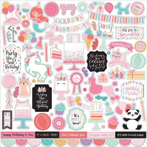 It's Your Birthday Girl Cardstock Stickers 12"X12"