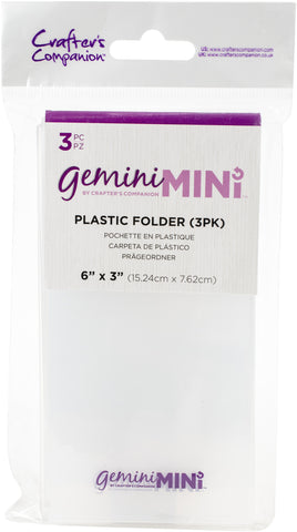 Gemini Mini Plastic Folder 6"X3" 3/Pkg