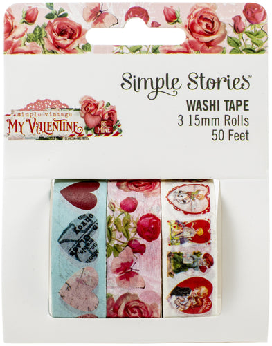 Simple Stories Simple Vintage My Valentine Washi Tape 3/Pkg