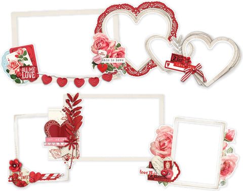 Simple Vintage My Valentine Layered Frames Die-Cuts 6/Pkg
