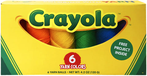 Lion Brand Crayola Yarn Box 6/Pkg
