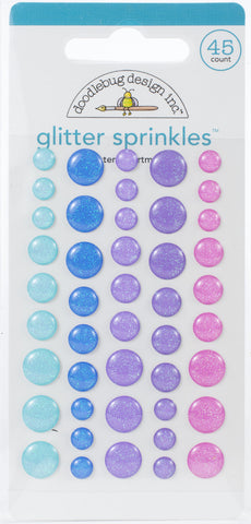 Doodlebug Sprinkles Adhesive Glitter Enamel Dots 45/Pkg