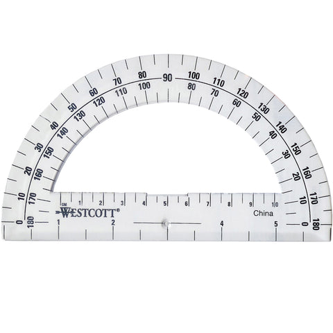Protractor 6, 180 Degree, Clear