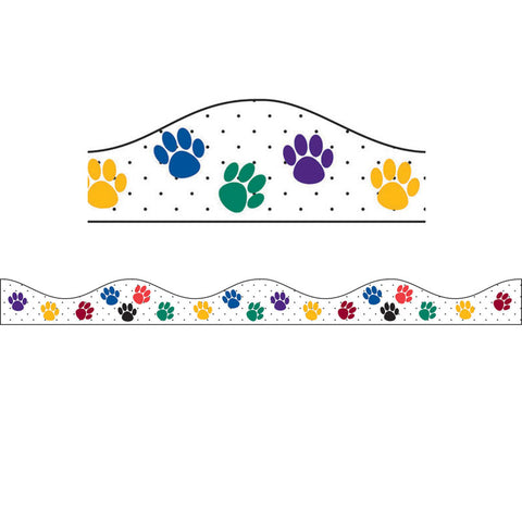 Magnetic Border, Multi-Colored Paws, 12'