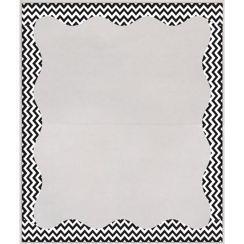 Clear View Self-Adhesive Library Pockets, 3 1/2 X 5, Clear With Black Chevron Border