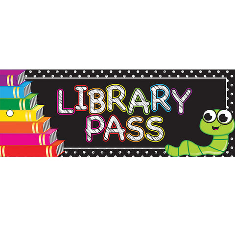 Library Laminated 2-Sided Pass, 9 X 3.5