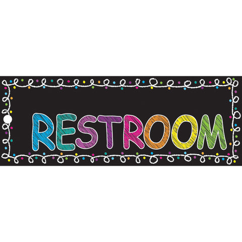 Chalk Restroom Laminated 2-Sided Pass, 9 X 3.5