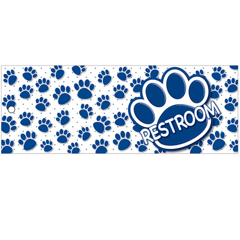 Blue Paws Restroom Laminated 2-Sided Pass, 9 X 3.5