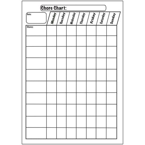 Big Magnetic Plain Chore Chart, 12 X 15