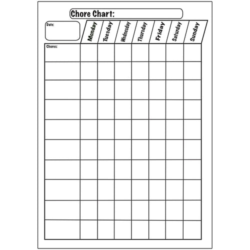 Big Magnetic Plain Chore Chart, 12 X 15