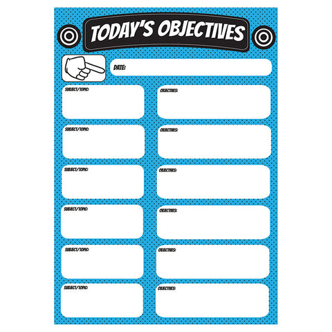 Big Magnetic Today'S Objectives Chart, 12 X 15