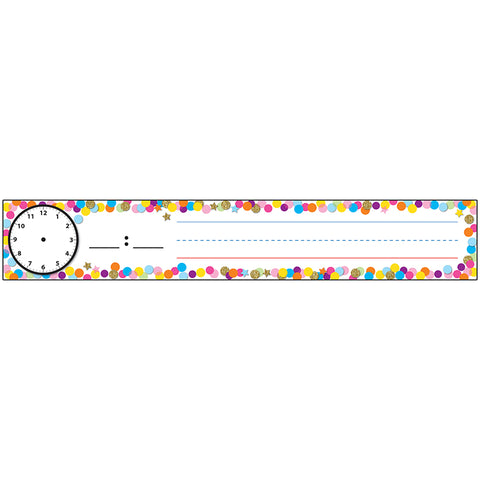 Pocket Chart Inserts, Scheduling/Sentence Strip Cards, 2 X 12, Confetti, Pack Of 12