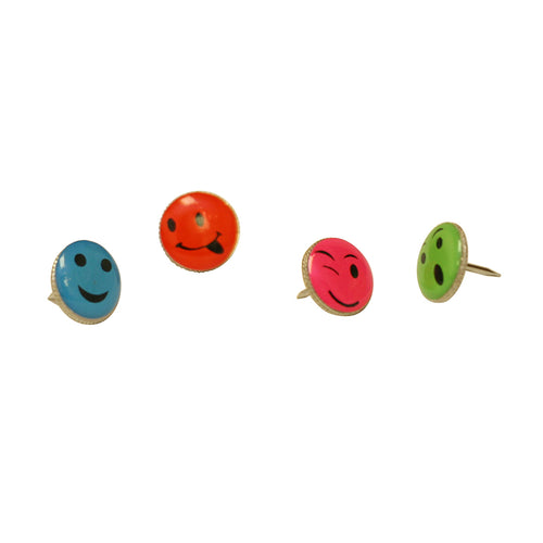 Fancy Push Pins, Smiley Face, Pack Of 16