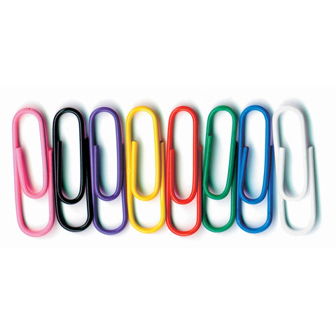 Vinyl-Coated Paper Clips, Jumbo Size, Pack Of 40