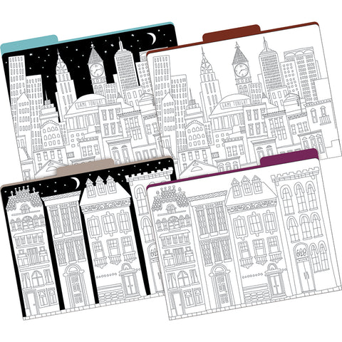 Color Me! Cityscapes File Folders, Letter-Size, Pack Of 12