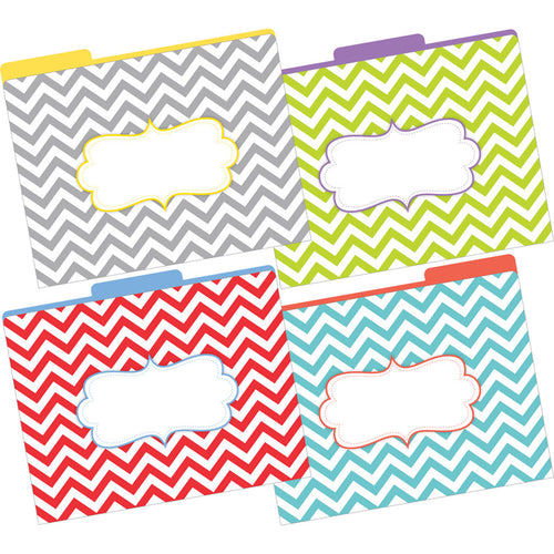 File Folders, Letter-Size, The Beautiful Chevron, Pack Of 12