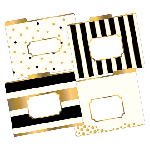 File Folders, Letter-Size, Gold, Pack Of 12