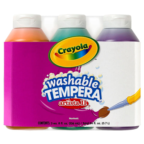 Artista Ii Washable Tempera Paint, Secondary Colors, 8 Ounce Bottles, 3 Count