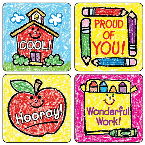 School Days: Kid-Drawn Motivational Stickers, Pack Of 120