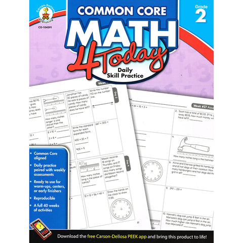 Common Core Math 4 Today Workbook, Grade 2