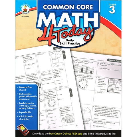 Common Core Math 4 Today Workbook, Grade 3