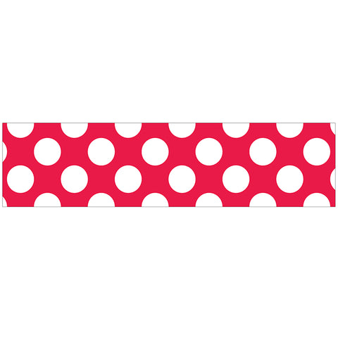 Red With Polka Dots Straight Borders