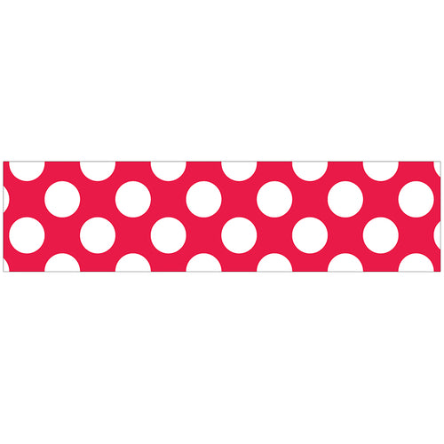 Red With Polka Dots Straight Borders