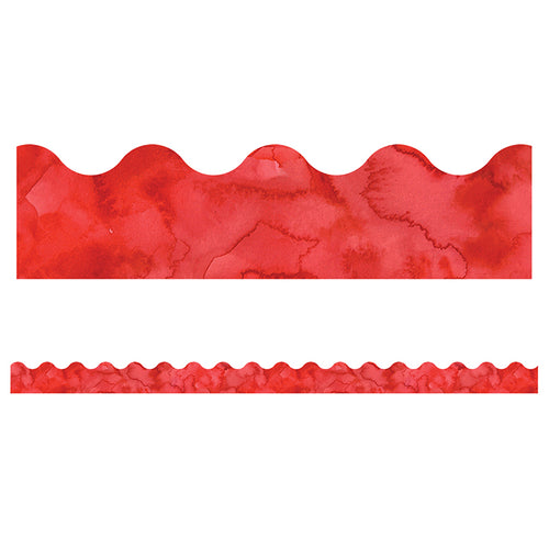 Celebrate Learning Watercolor Red Scalloped Borders, 39'