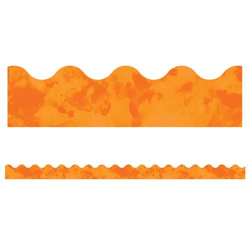 Celebrate Learning Watercolor Orange Scalloped Borders, 39'
