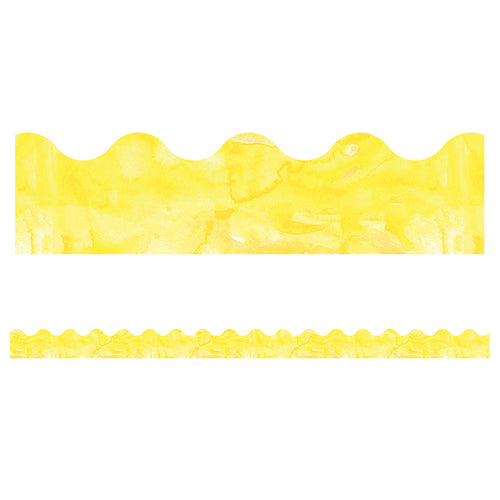 Celebrate Learning Watercolor Yellow Scalloped Borders, 39'