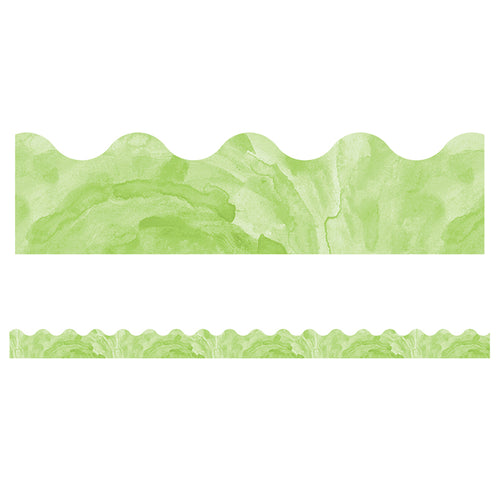Celebrate Learning Watercolor Green Scalloped Borders, 39'