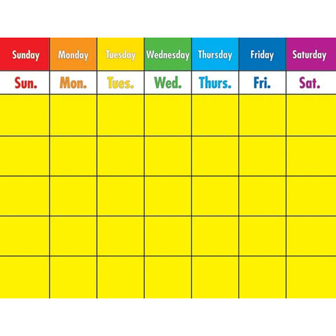 Colorful Calendar Chart