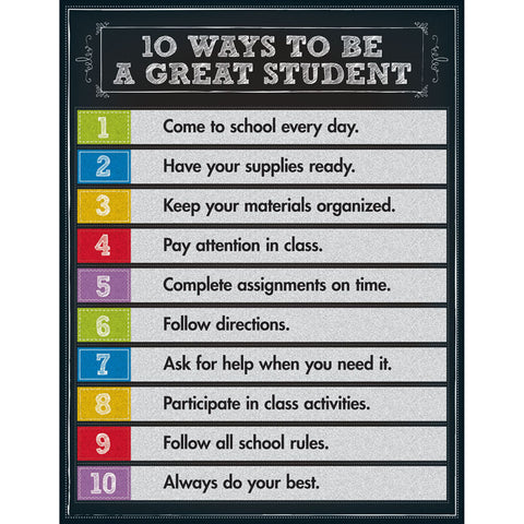 10 Ways To Be A Good Student Chartlets