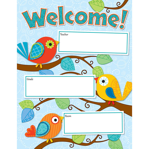 Boho Birds Welcome Chart