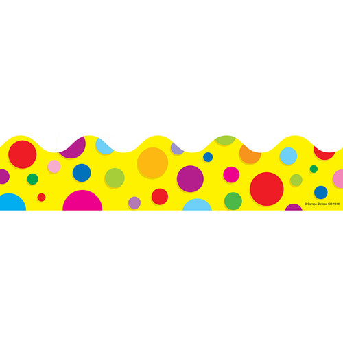 Colorful Dots Scalloped Border