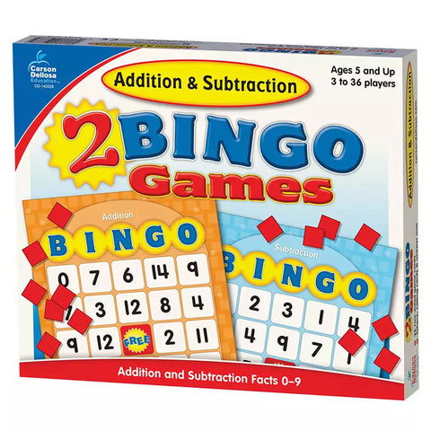 Addition &amp; Subtraction Bingo Board Game, Grade K-2