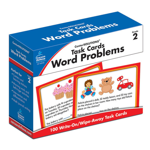 Word Problems Task Card, Grade 2, Pack Of 100
