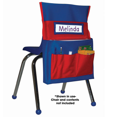 Chairback Buddy&bdquo;&cent; Pocket Chart, Blue/Red