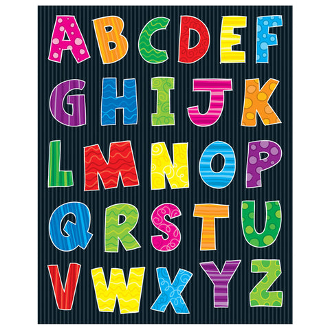 Alphabet Uppercase Letters Shape Stickers, 156 Stickers